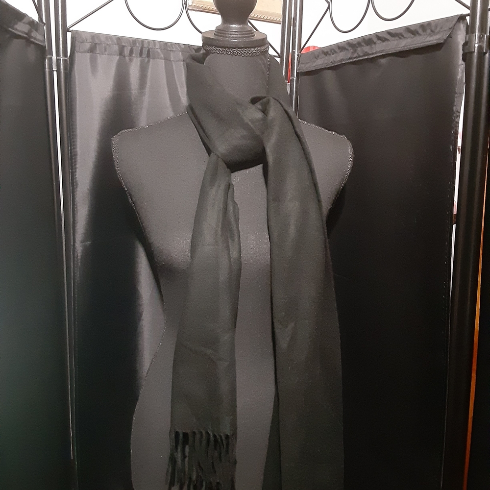 Lord N Taylor NWT Classic Black Scarve With Fringe Cozy Comfy Winter